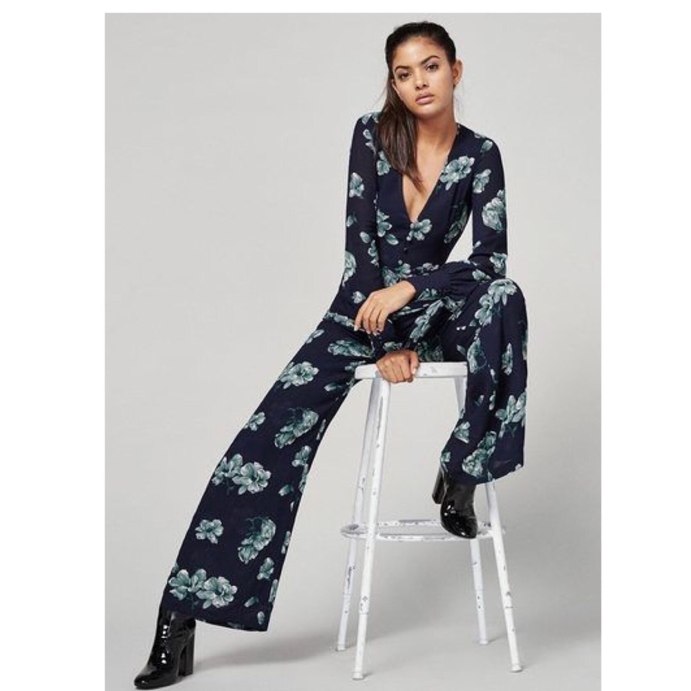 REFORMATION - Camellia Jumpsuit Navy Floral 12
